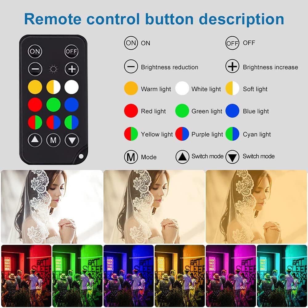 LED Light Sticks RGB Light Wand Photography Light Stick Video Lighting Kit 9 Color Modes with Tripods Pack of 2 H414