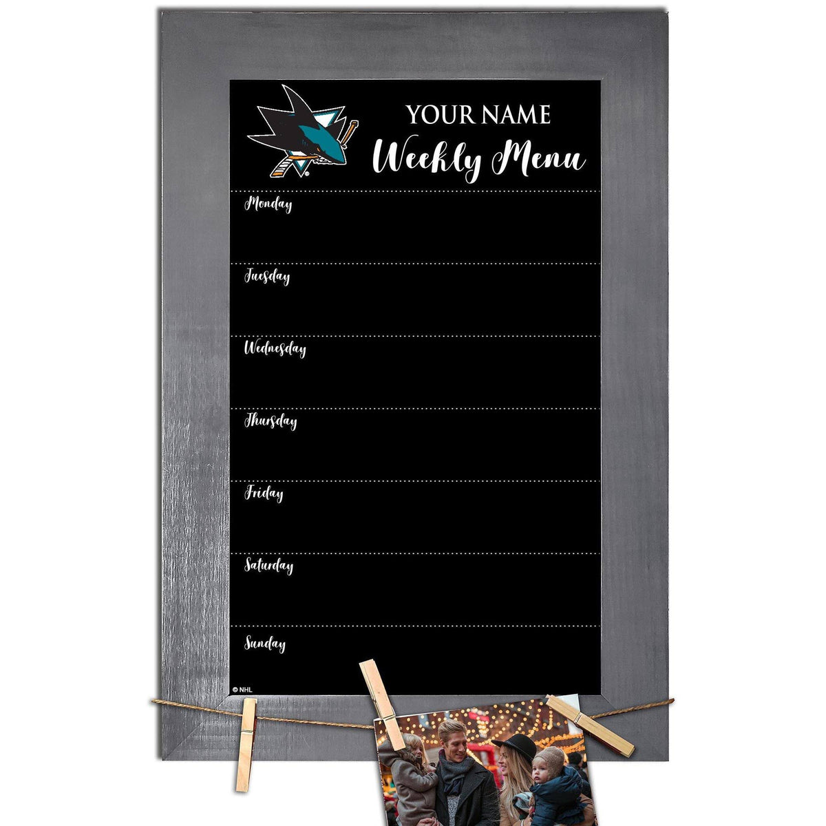11x22 x 19x22 Personalized Team Weekly Chalkboard with Frame U541717