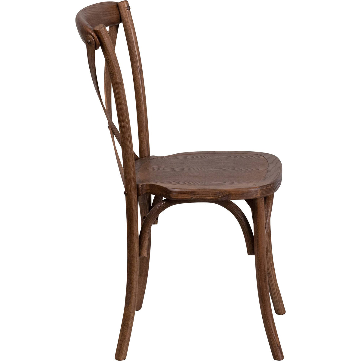Stackable Wood Cross Back Chair, Pecan N149