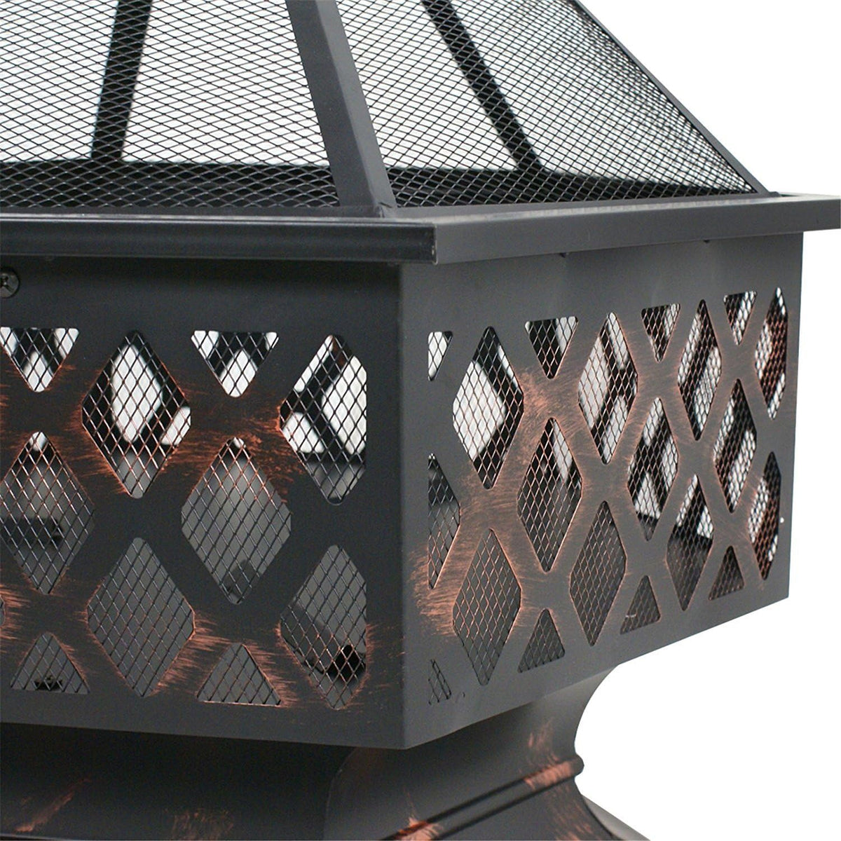 24" Steel Hex Shaped Fire Pit F9776