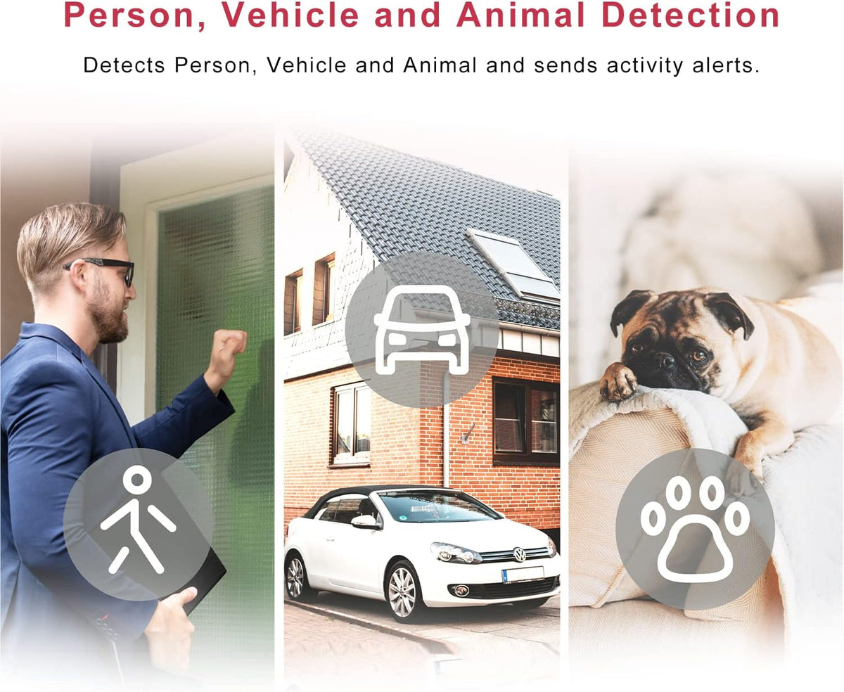 4pc 1080p 2.4G WiFi Indoor Security Camera with Night Vision and 2-Way Audio K16873