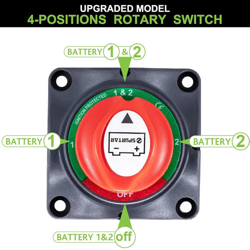1-2-Both-Off DC 12V-48V Waterproof Battery Disconnect Switch Pack of 2 N1743