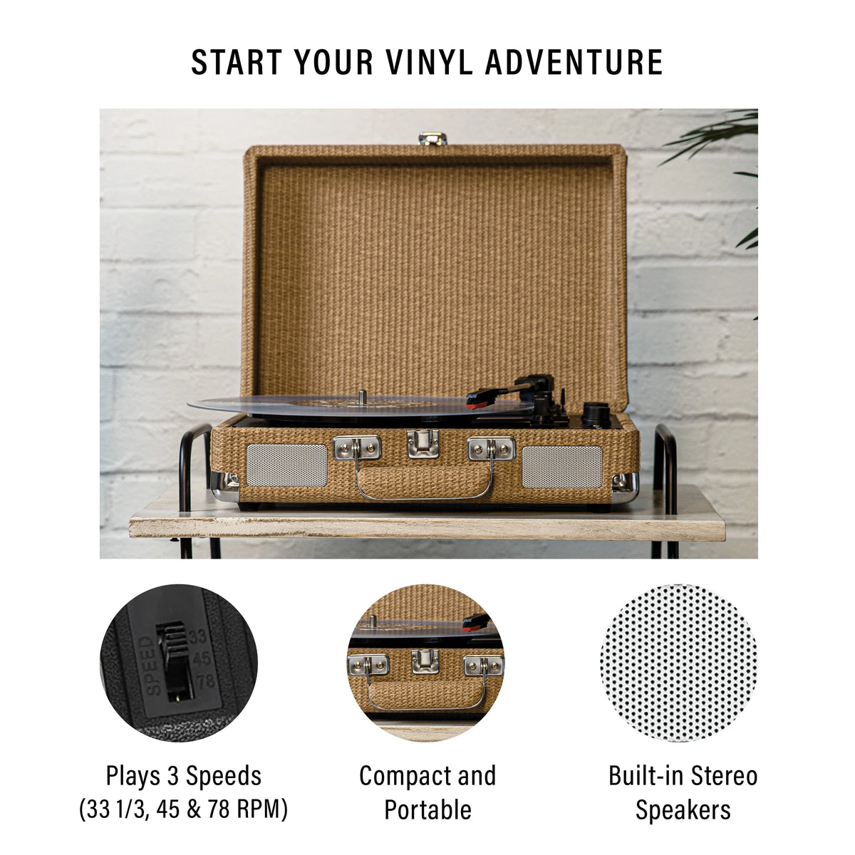 Vinyl Record Player with Bluetooth Speakers S368126