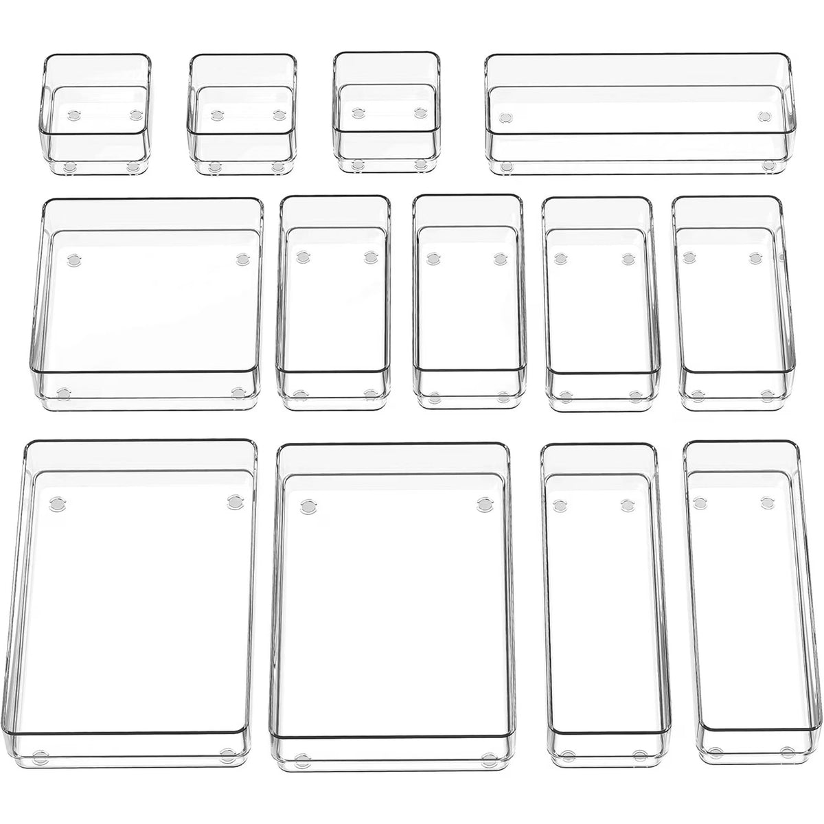 Clear Drawer Organizer with Non-Slip Pads Storage Trays F2947