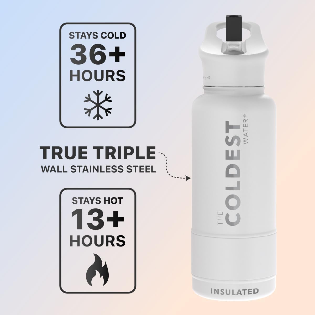 Vacuum Insulated Stainless Steel Water Bottle with Straw Lid Z747927