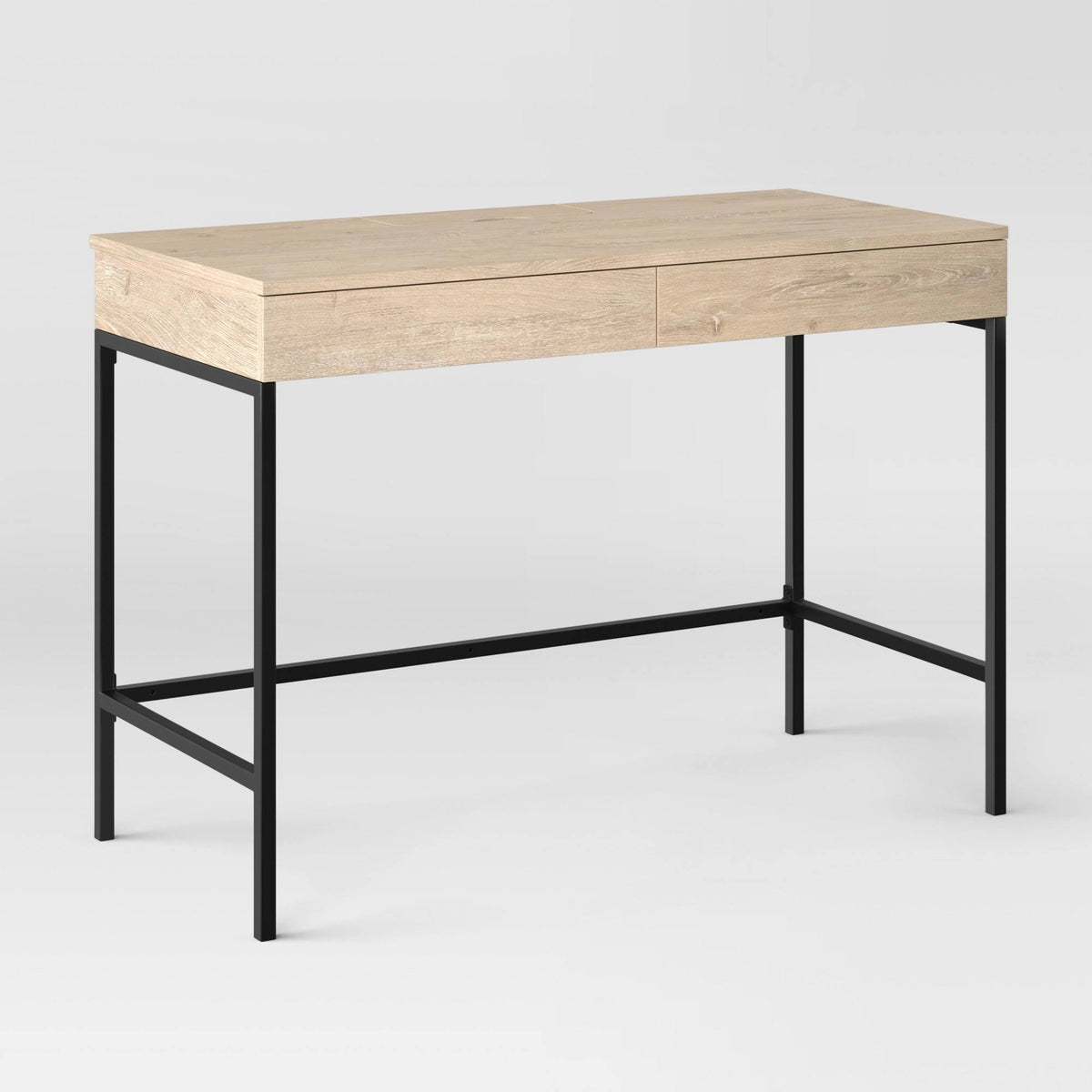 Vintage Oak Wood Writing Desk with Drawers K52891