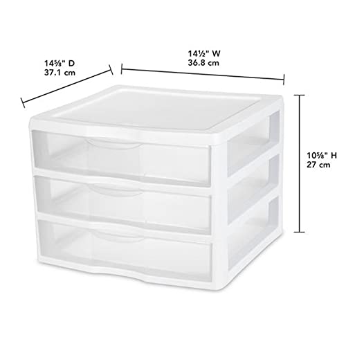 3-Pack White 3 Drawer Plastic Desktop Organizer V4452