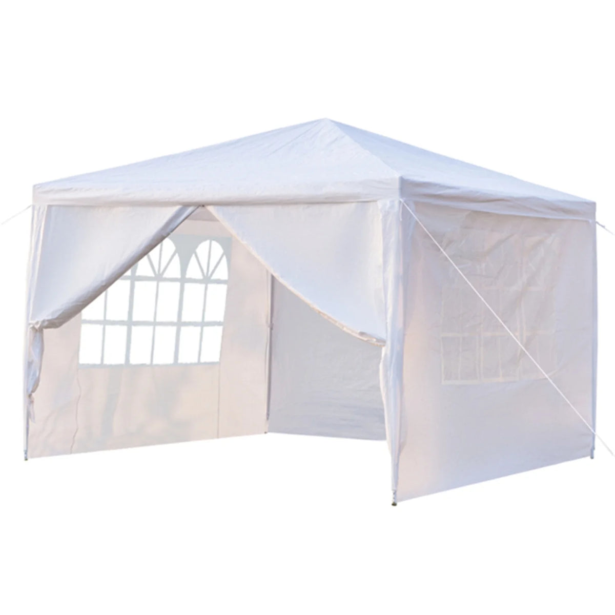 10' x 10' White Outdoor Party Tent with 4 Side Walls W19263