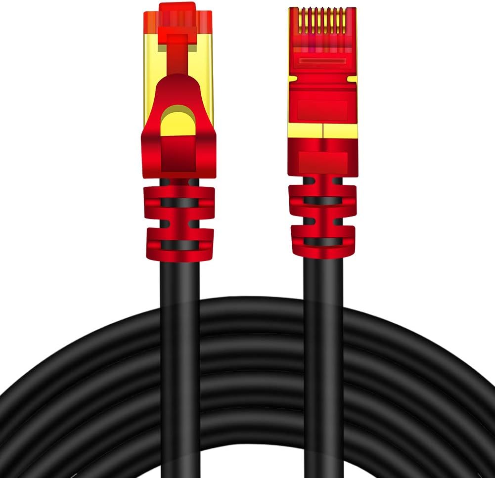 Outdoor Cat7 Ethernet Cable 250 ft 26AWG Heavy-Duty STP Waterproof Direct Burial E908025