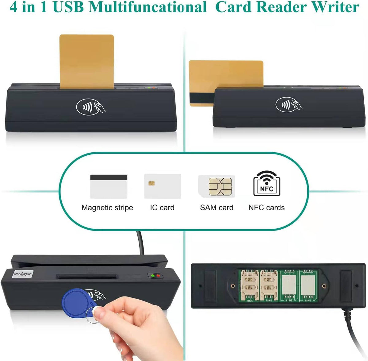 Combo 4 in 1 Multifuntional Desktop Credit Card Reader Writer K766