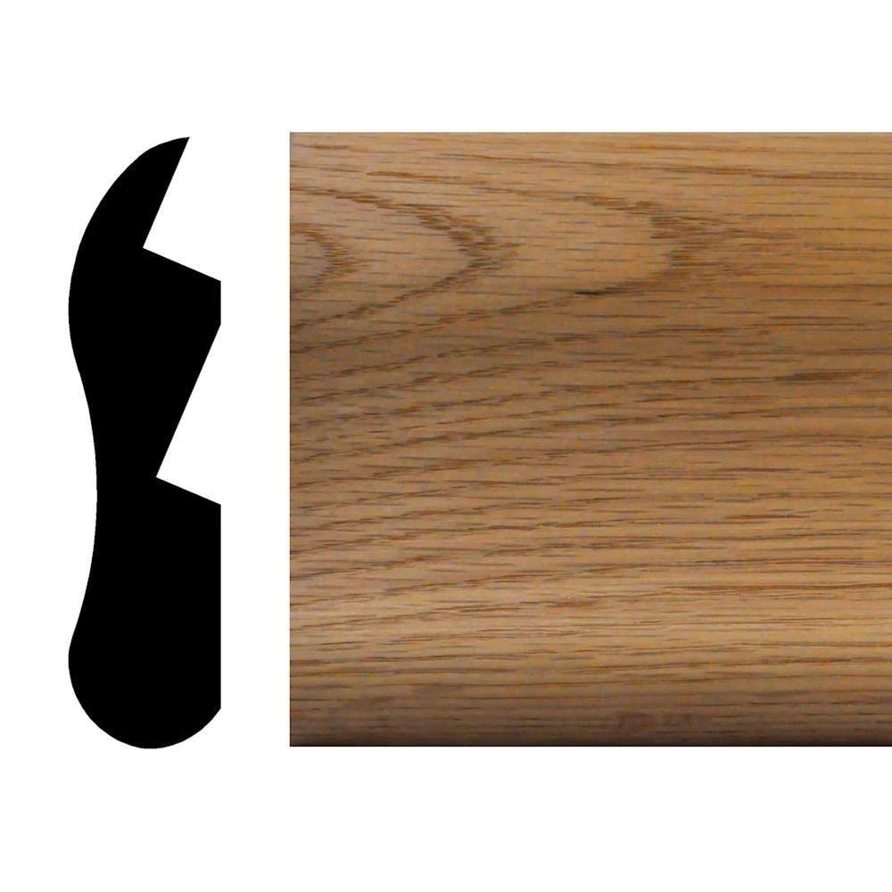 1-1/8 in. x 4-1/2 in. x 72 in. Oak Bar Rail Moulding E428793