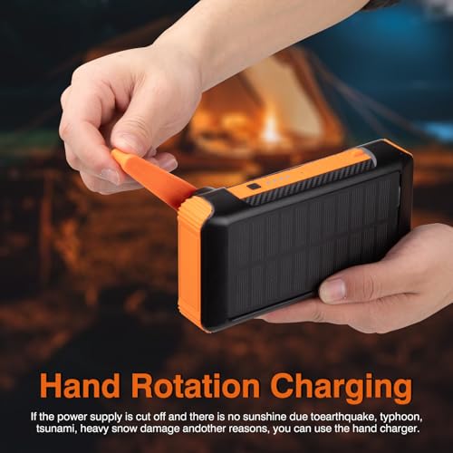 20000mAh Solar Power Bank with Hand Crank and 4 Cables V99875