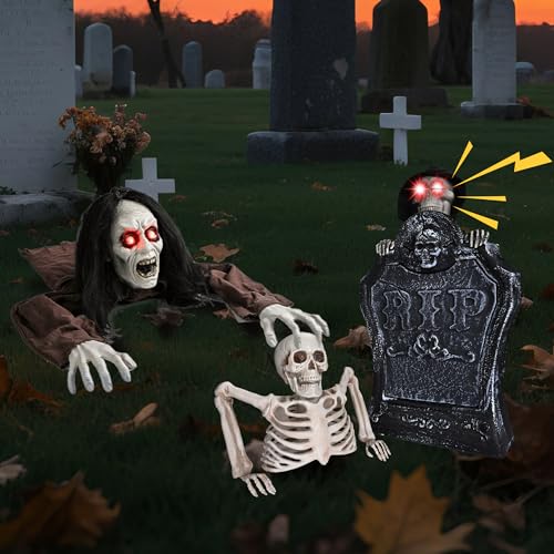 Zombie Groundbreaker with Scary Sound & LED Flashing Eyes Outdoor Decoration L125