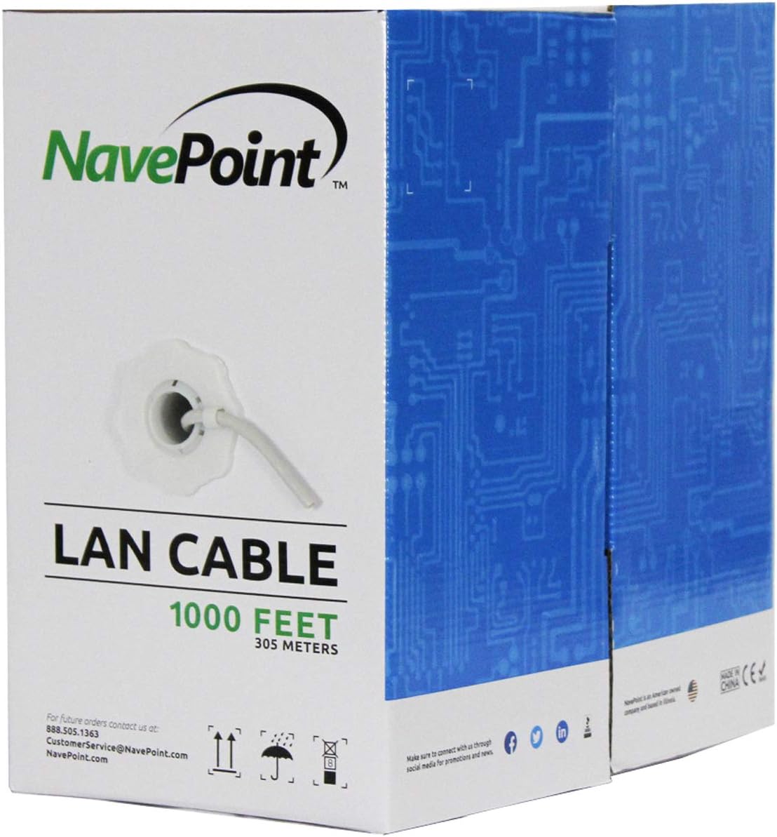 CAT5e Grey Solid Bulk Ethernet Cable 1000ft U63787