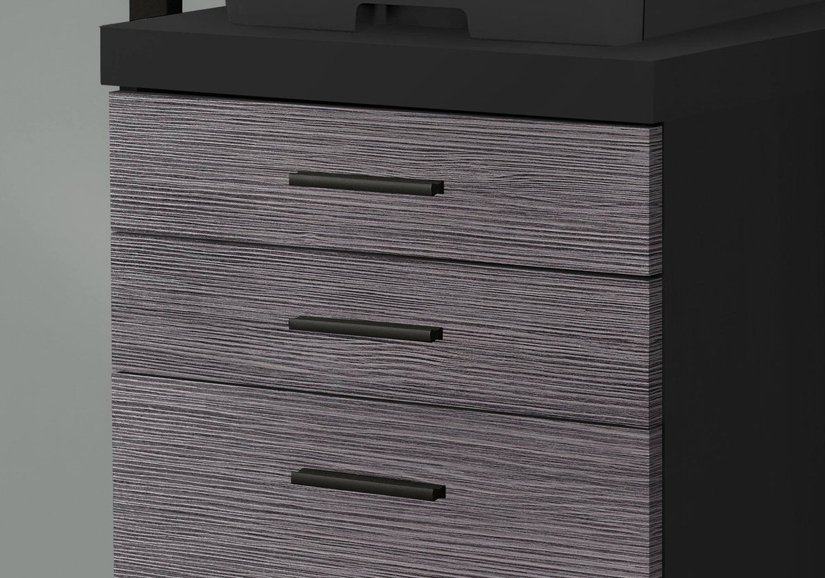 Gray Rectangular Filing Cabinet with Castors Y6129