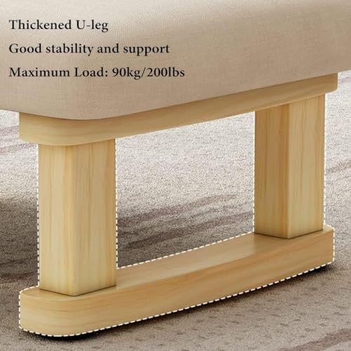 Small Footstool Ottoman with Wooden Legs K940