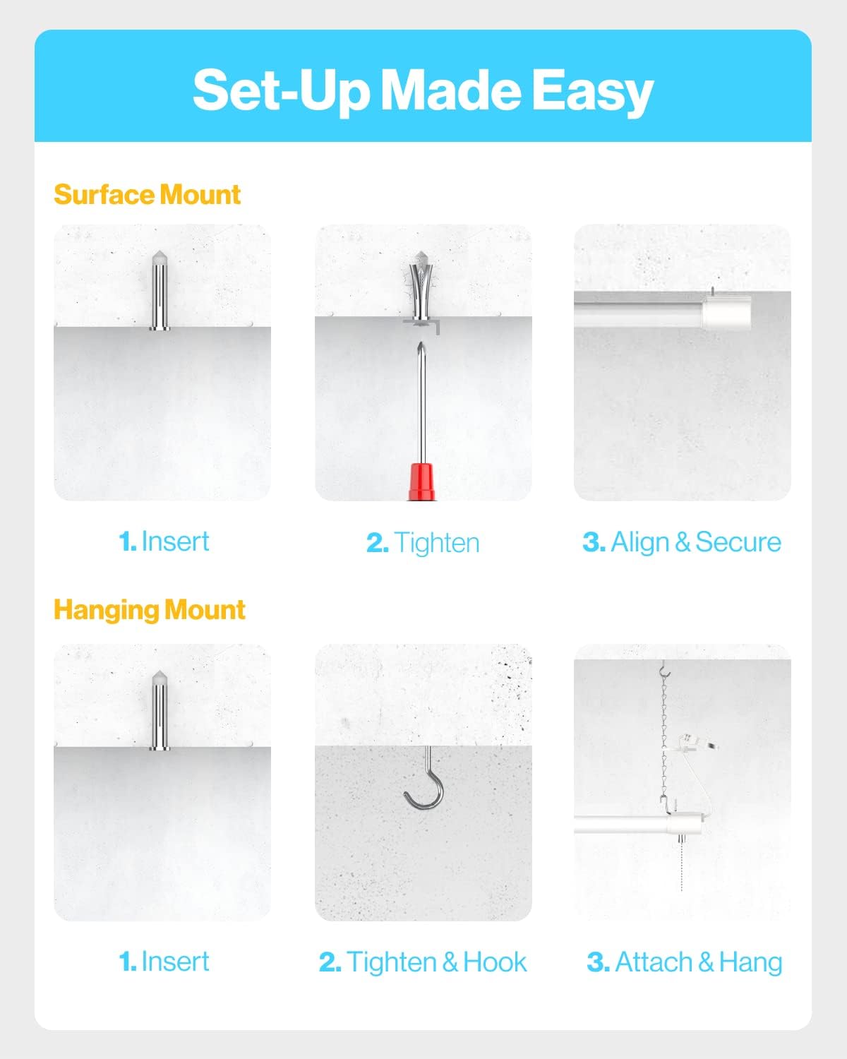 LED White Hanging Shop Light 4FT, 5000K Daylight, 40W=260W, 4100 LM, Pull Chain R473193