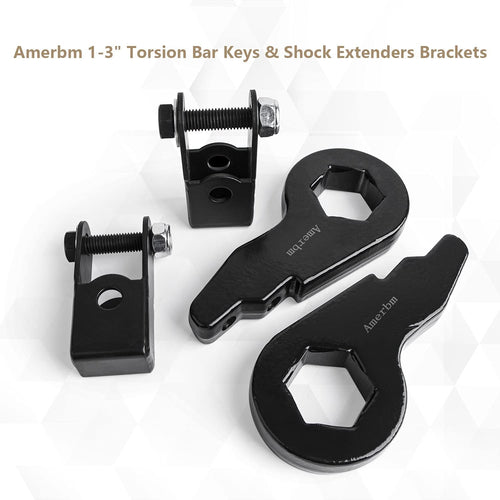 1-3 Inch Forged Steel Torsion Bar Keys with Shock Extenders Brackets Pack of 2 S6414