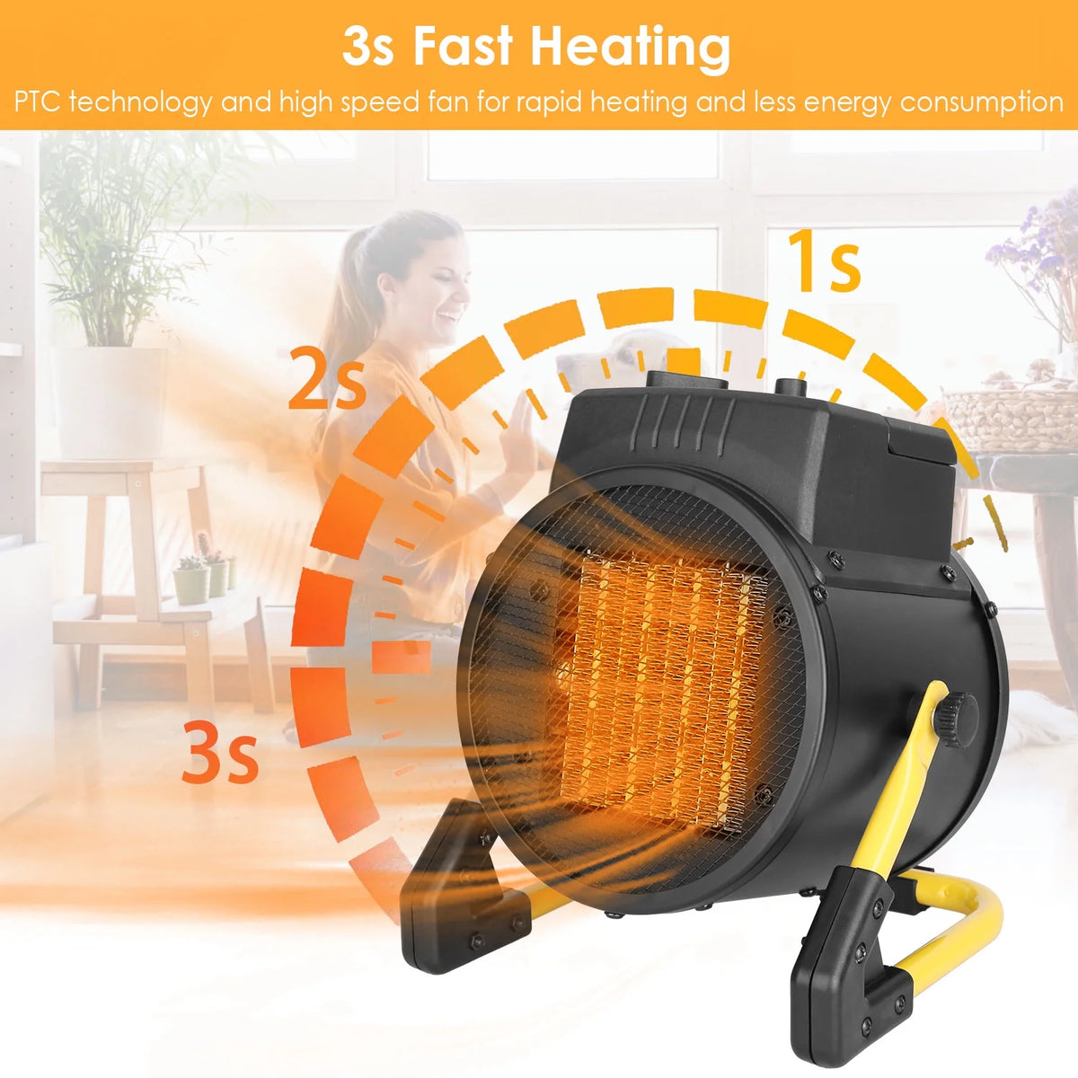 1500W Portable Ceramic Space Heater with Overheat Protection D94171