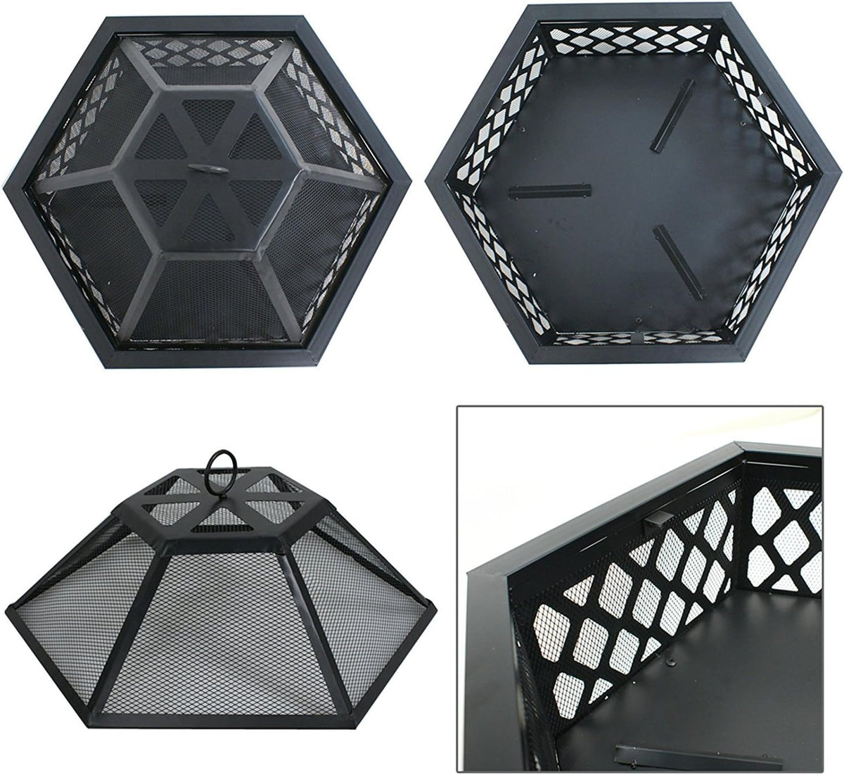 24" Steel Hex Shaped Fire Pit F9776