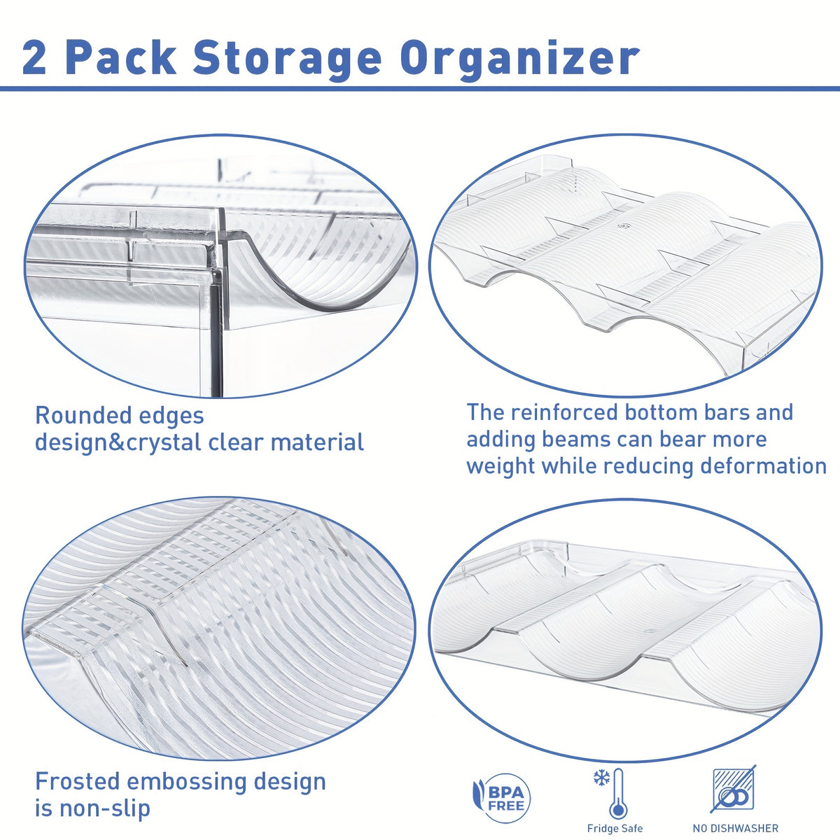 Clear Stackable Water Bottle Organizer - 4 Layers Plastic Holder A299175