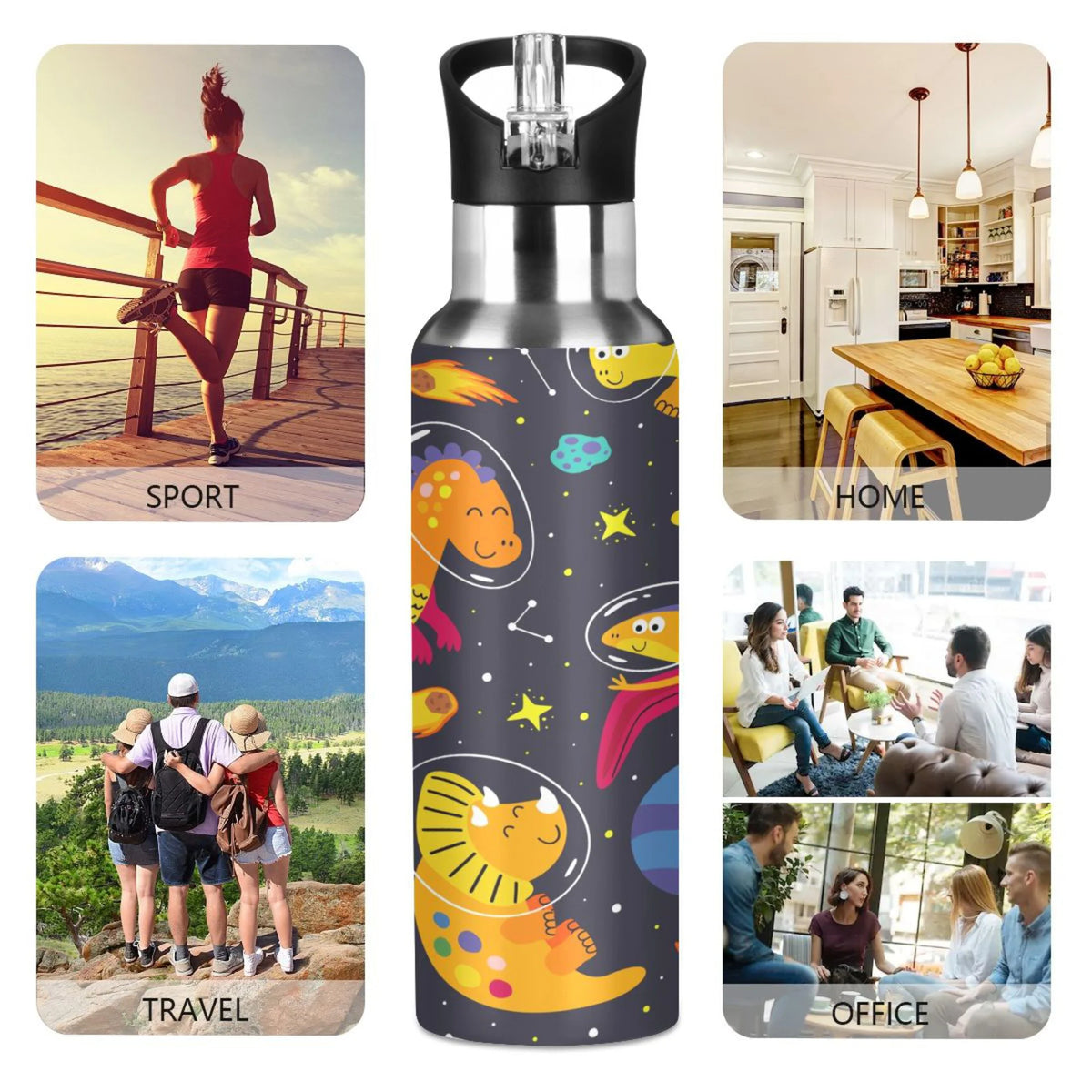 Stainless Steel Vacuum Insulated Water Bottle with Straw Lid 20 OZ F230290