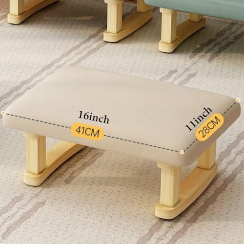 Small Footstool Ottoman with Wooden Legs K940