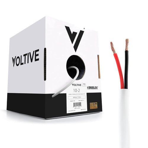 10 AWG 2 Conductor Oxygen-Free Copper Speaker Wire, 250 Foot Bulk Cable Pull Box, Black J212518