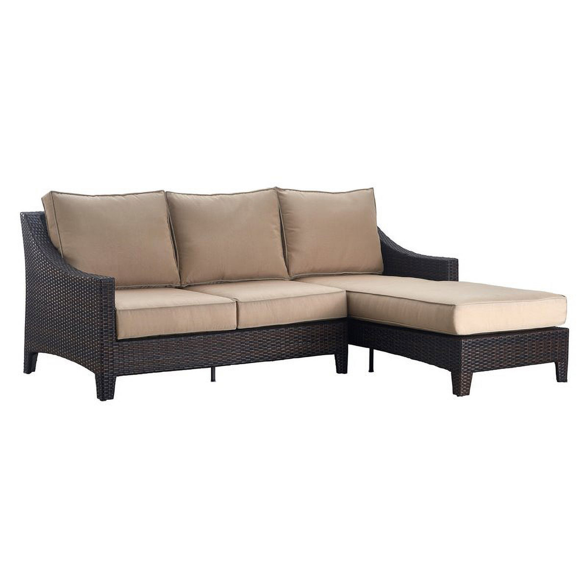 Terra Brown Wicker Outdoor Chaise Sectional D35721