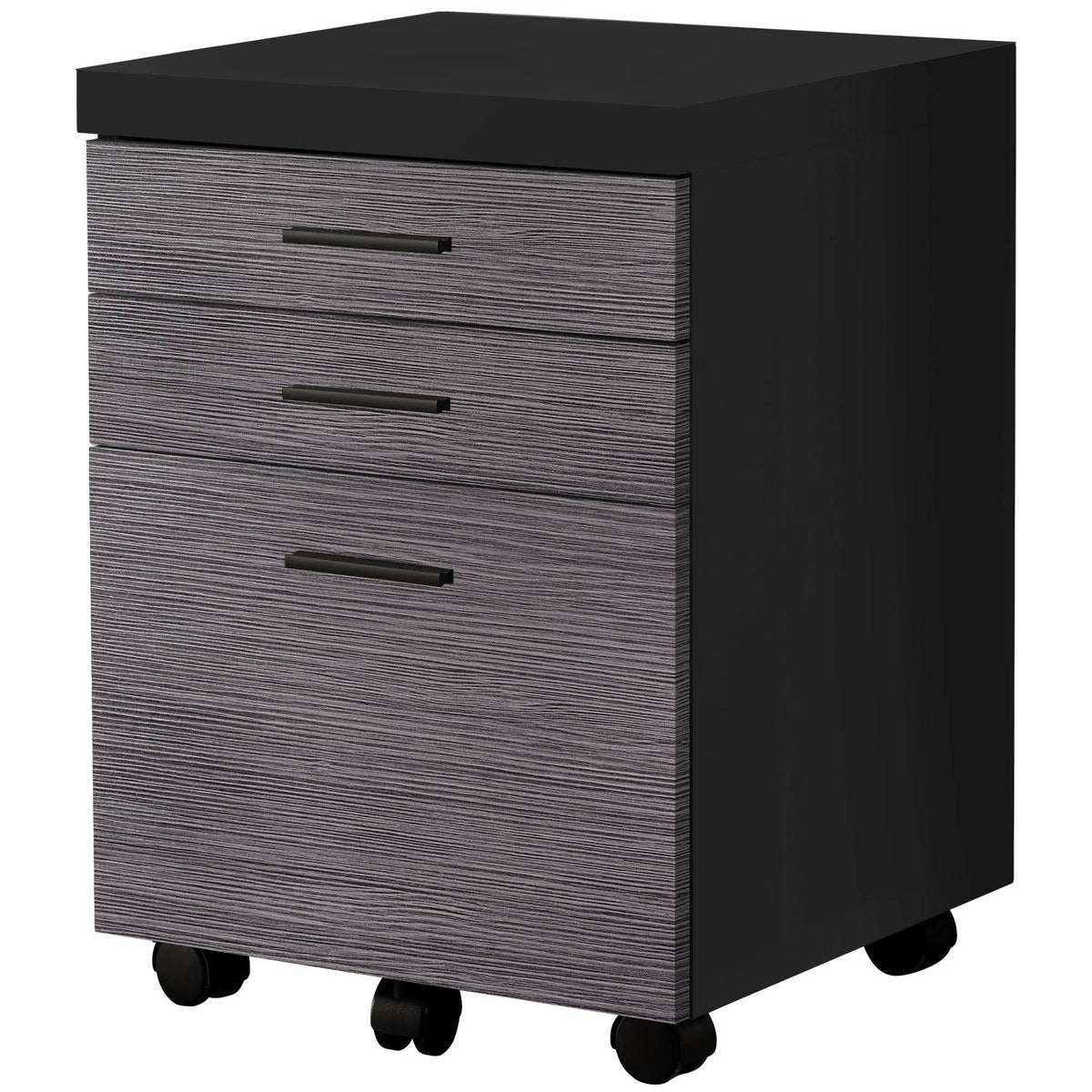 Gray Rectangular Filing Cabinet with Castors Y6129