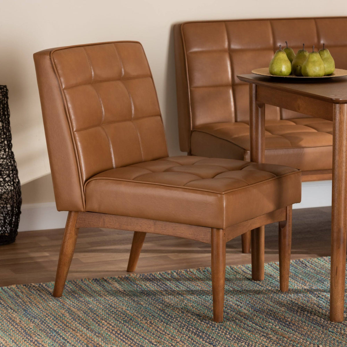 Dark Brown Mid-Century Modern Dining Chair U8992