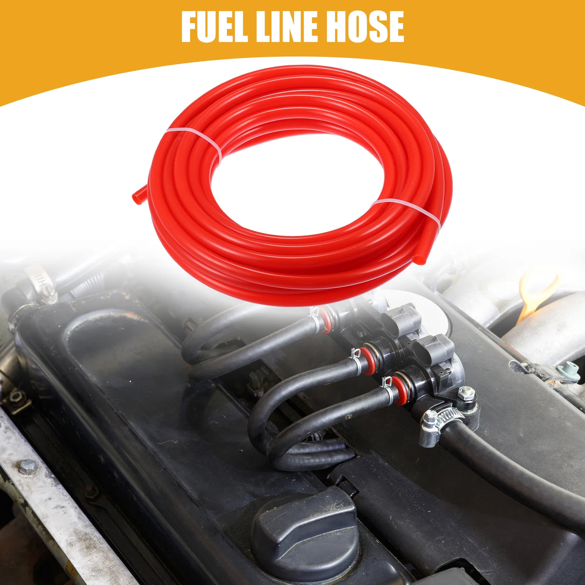 Red 32.8ft 10mm ID Nylon Fuel Line Hose Q498