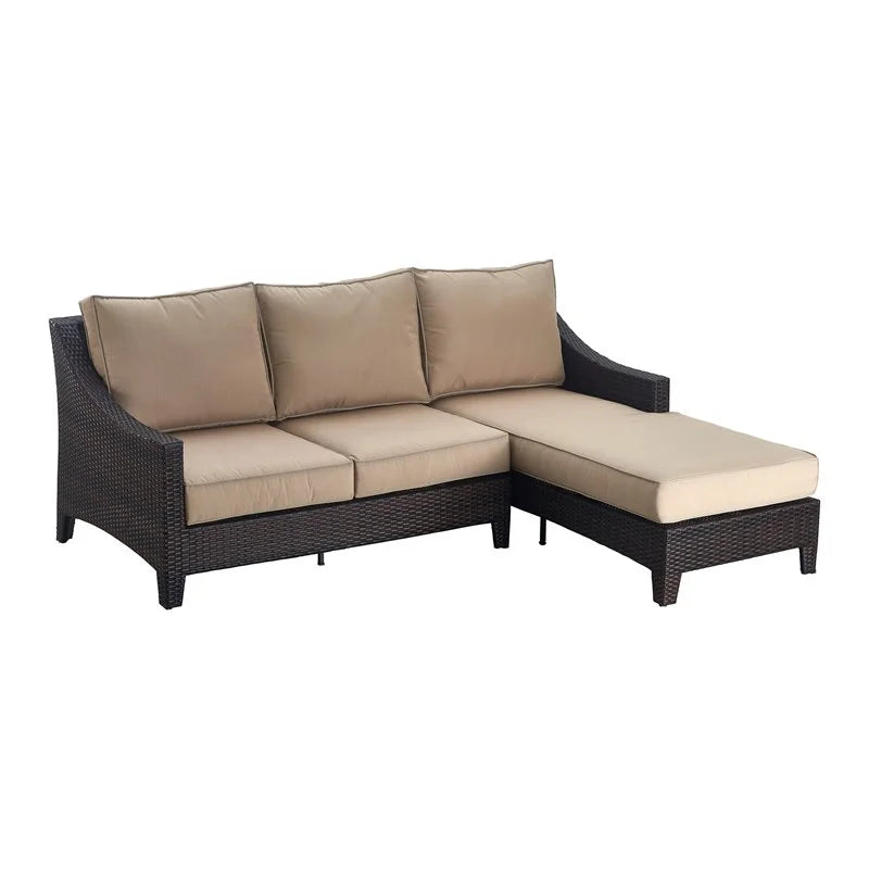 Terra Brown Wicker Outdoor Chaise Sectional D35721