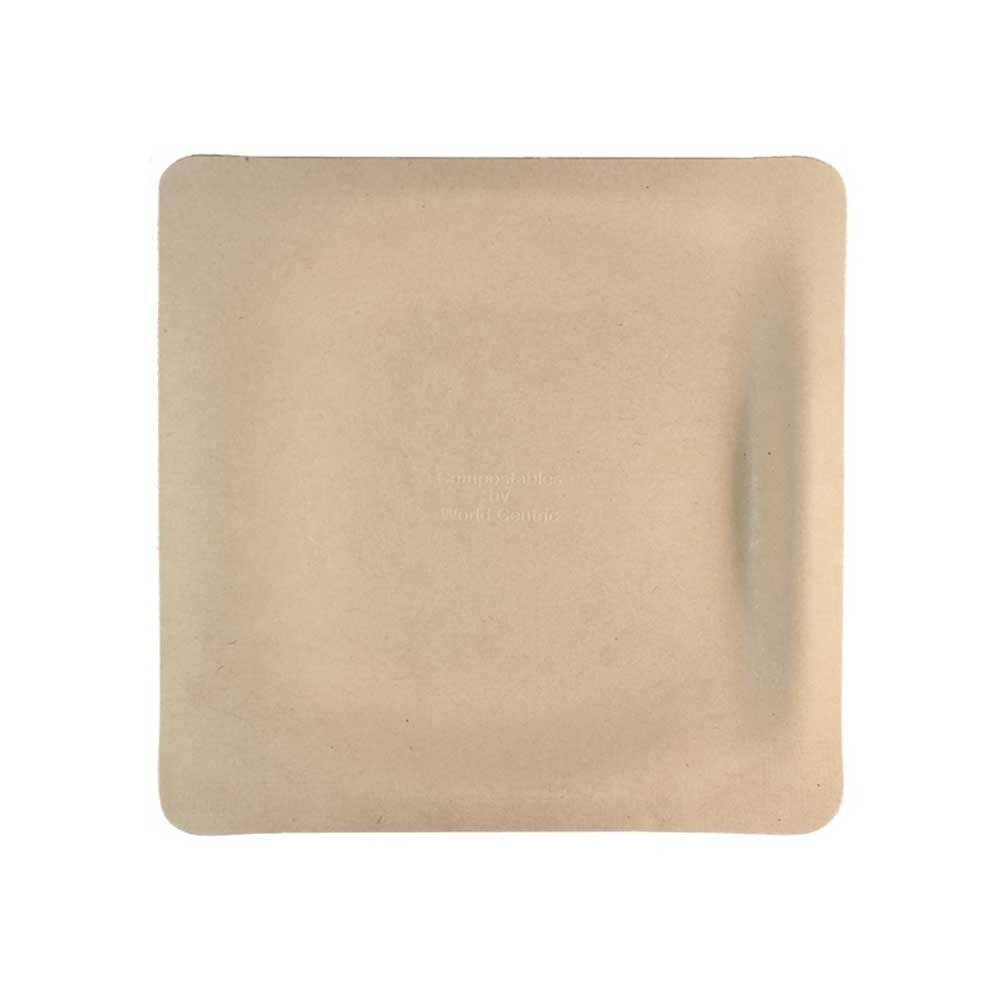 Compostable Unbleached Plant Fiber Square PLATE, 7 inch, 1000 per CASE A656260
