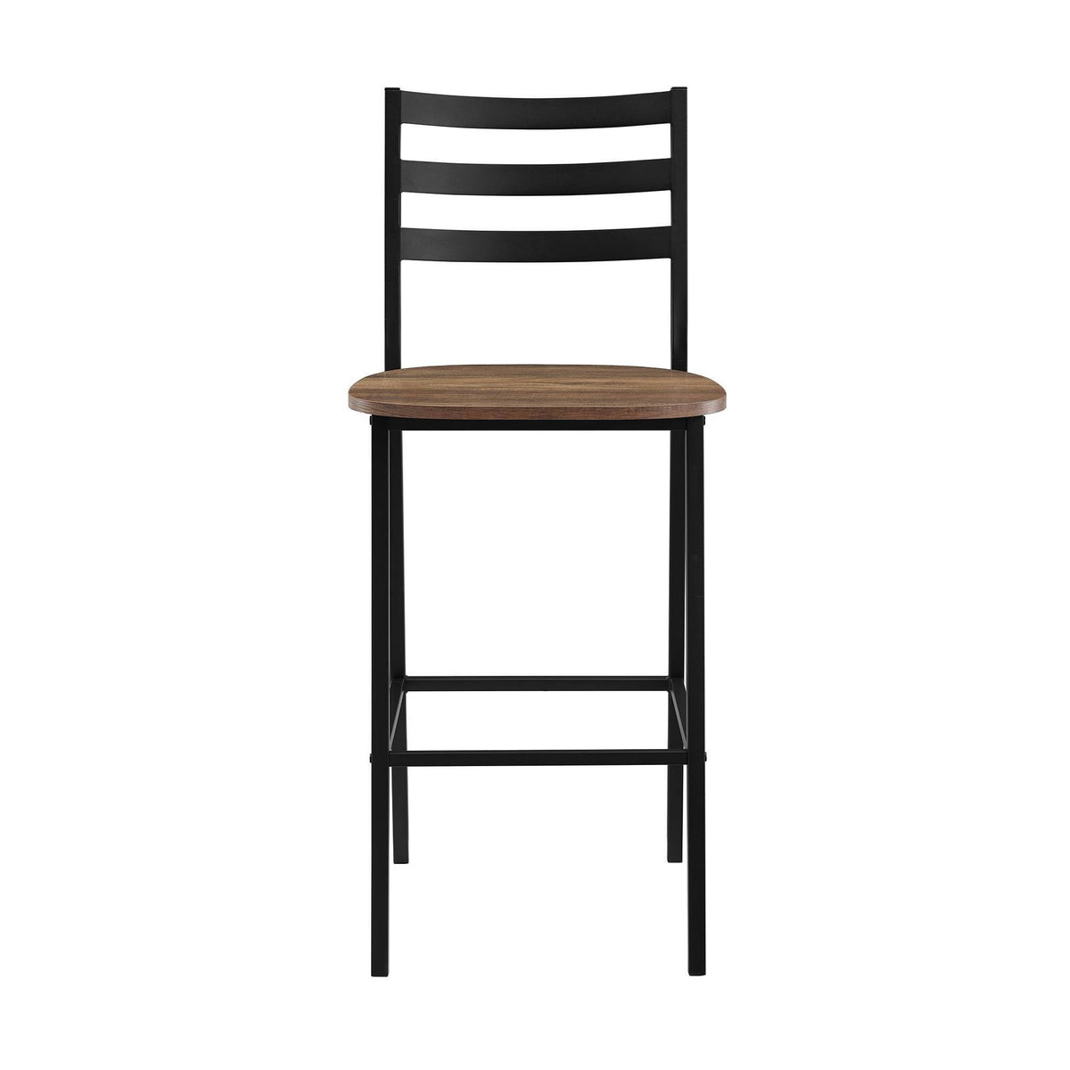 Set of 2 Industrial Farmhouse Slat Back Counter Height Barstools P835192