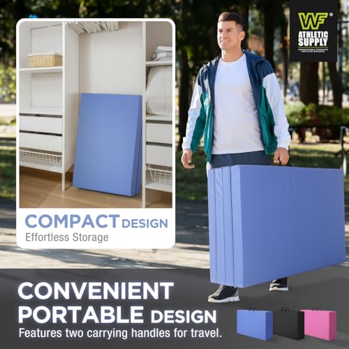 10' x 4' 4-Fold Folding Exercise Mat with Carrying Handles & Velcro Design I770