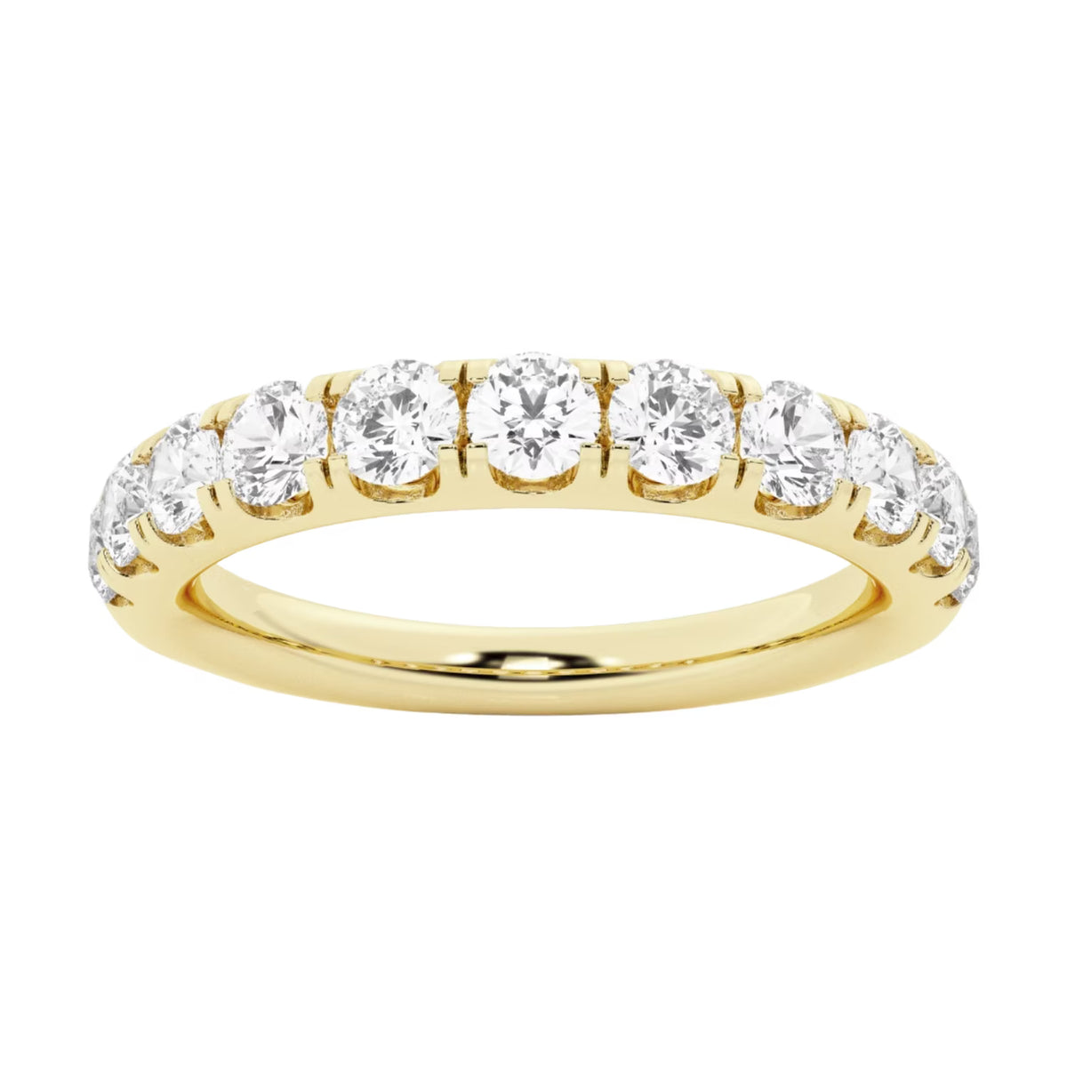 14k Solid Rose Gold Pave Set Half Eternity Diamond Wedding Band T37066