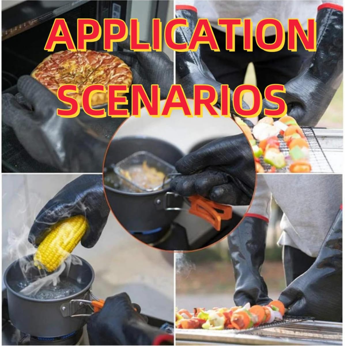 Extreme Heat Resistant Gloves, Waterproof Long Sleeve, Oil Resistant Neoprene Coating (18 inches) A3150