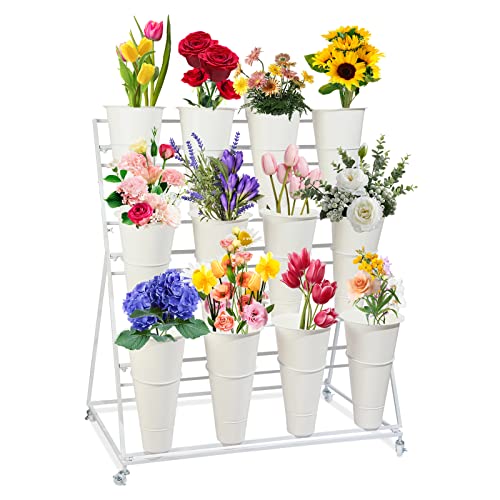 3 Layers Metal Plant Stand with Buckets R589