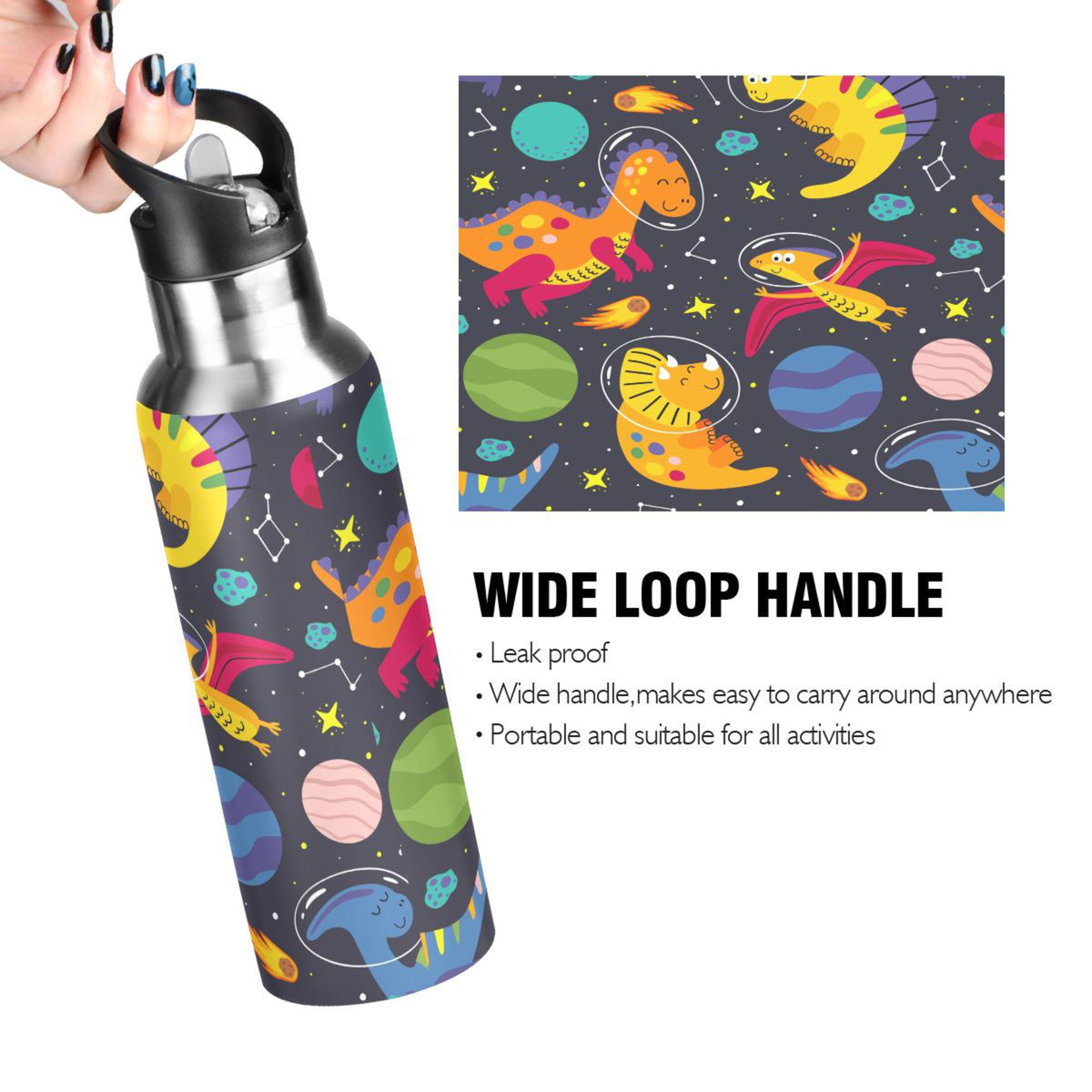 Stainless Steel Vacuum Insulated Water Bottle with Straw Lid 20 OZ F230290