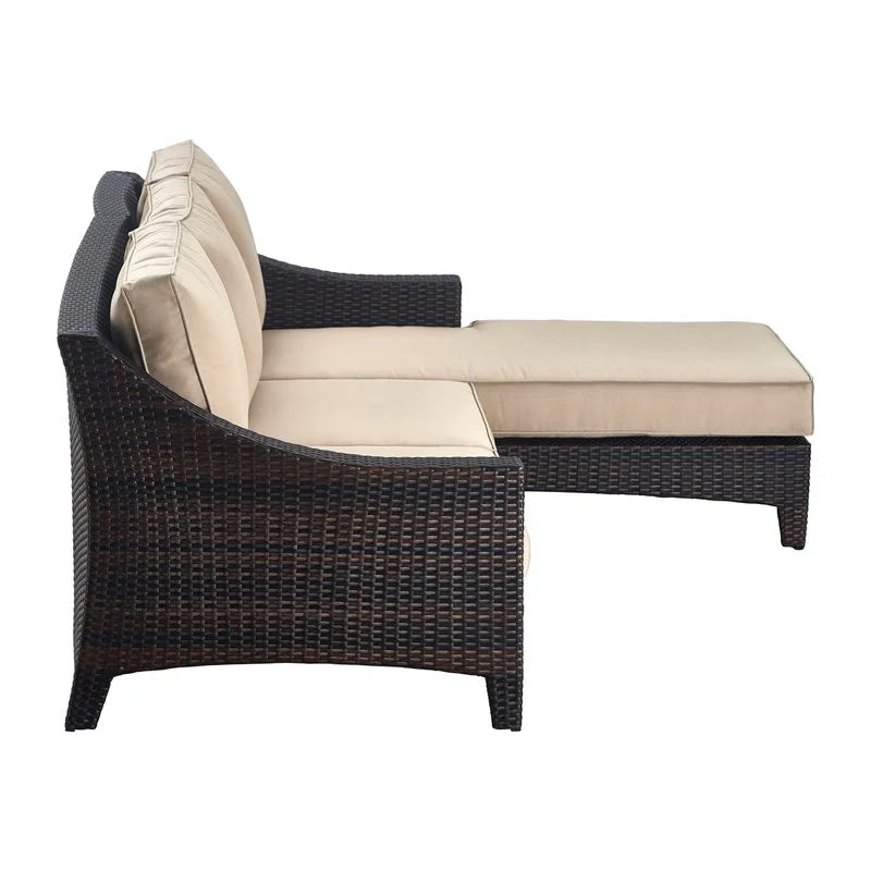 Terra Brown Wicker Outdoor Chaise Sectional D35721