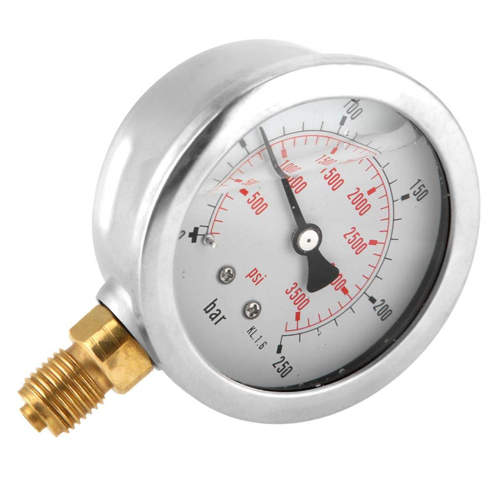 0-250Bar 0-3750PSI G1/4 63mm Mini Dial Pressure Gauge, Pack of 2 Y92165