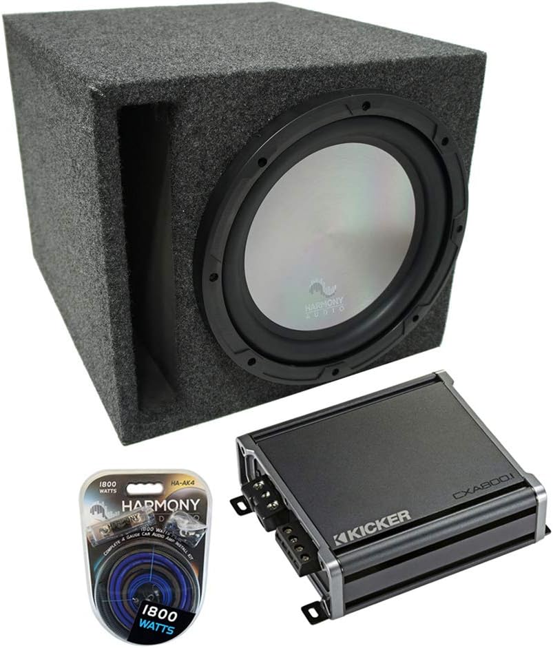 Single 12 Sub Box & CXA800.1 Car Stereo Bundle E814315