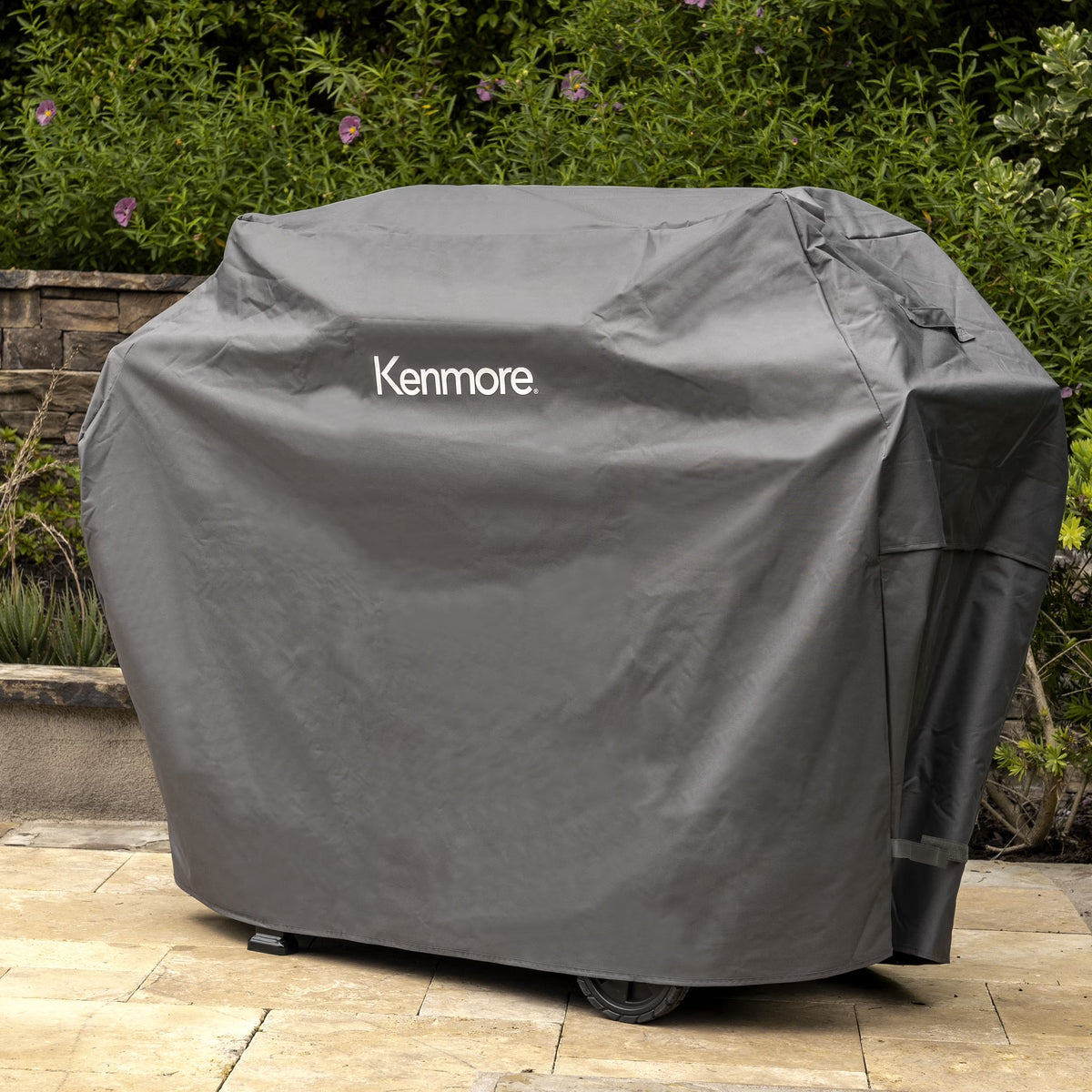 Gray 56-Inch Grill Cover for 4-Burner Gas Grill D7028