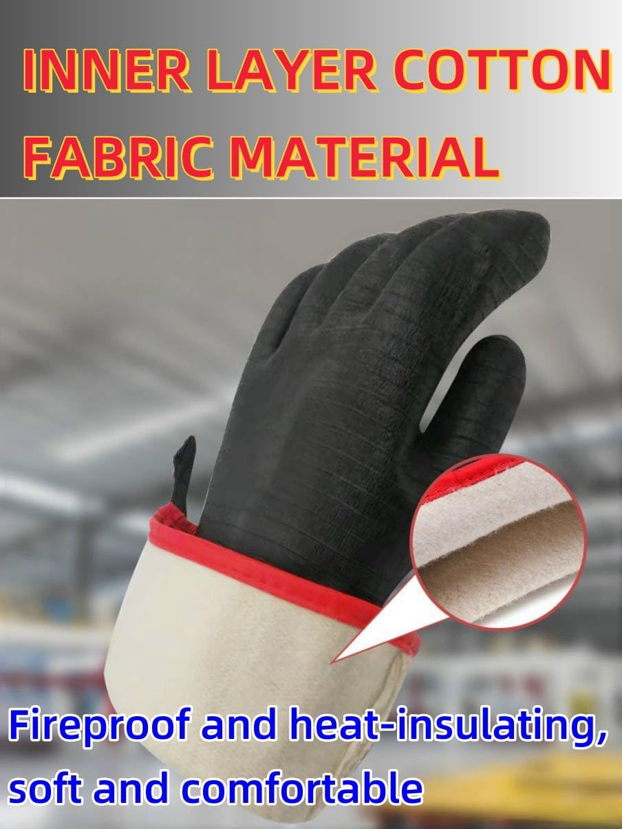 Extreme Heat Resistant Gloves, Waterproof Long Sleeve, Oil Resistant Neoprene Coating (18 inches) A3150