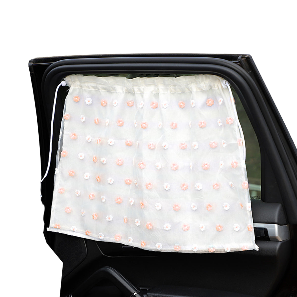 Car Window Curtains Sun Shade with UV Protection Sunshades Screen with Lace Trim H772607