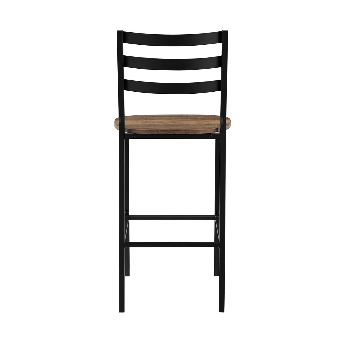 Set of 2 Industrial Farmhouse Slat Back Counter Height Barstools P835192