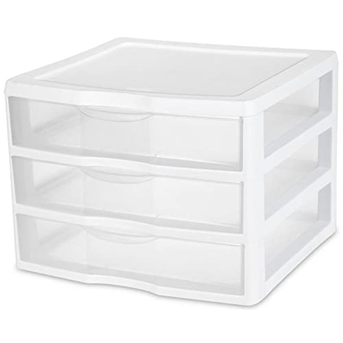 3-Pack White 3 Drawer Plastic Desktop Organizer V4452