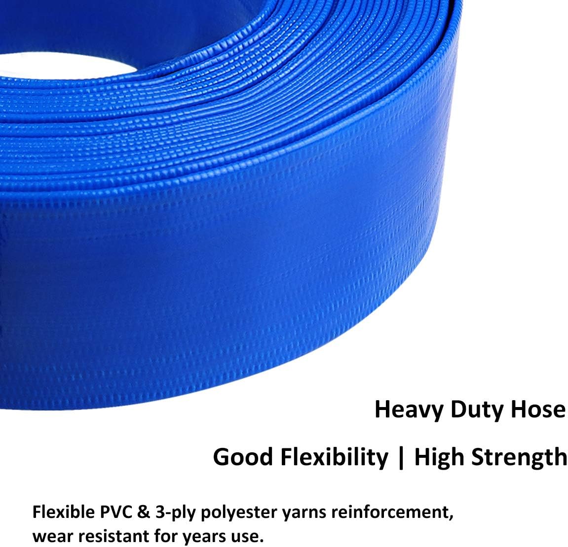 3 x 50' Blue PVC Backwash Hose with Aluminum Camlock Fittings Z822