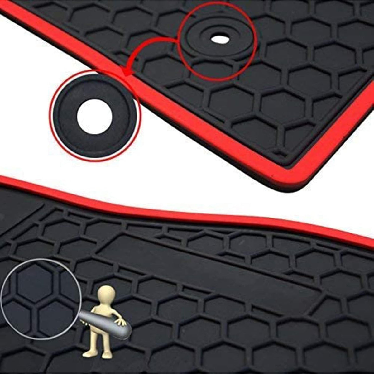Black Rubber Car Floor Mats S4333